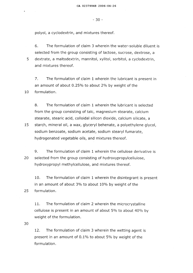 Document de brevet canadien 2379948. Revendications 20051226. Image 2 de 5