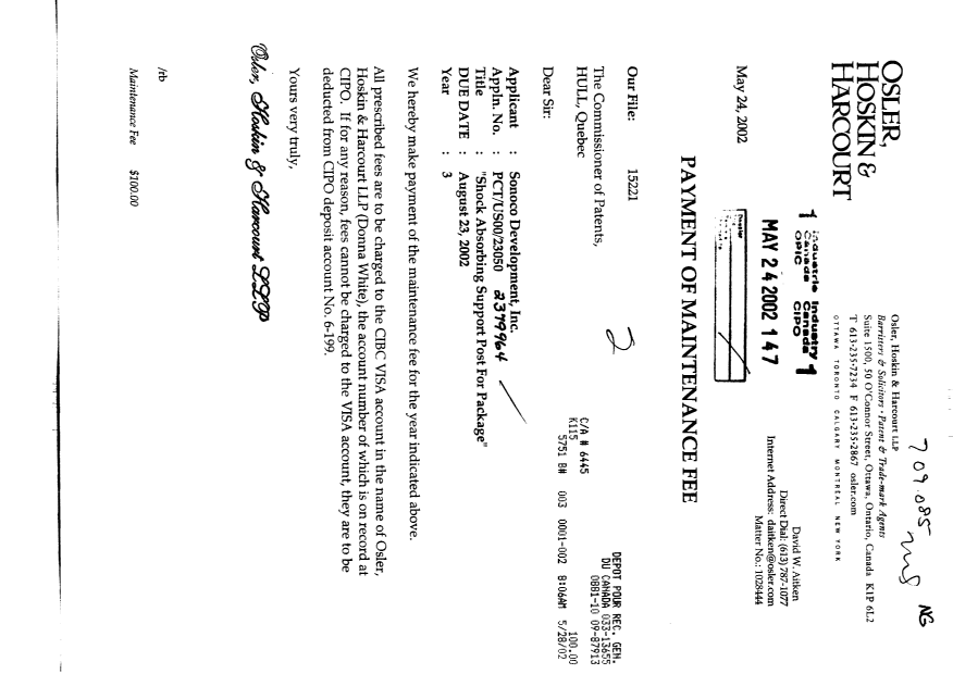 Canadian Patent Document 2379964. Fees 20020524. Image 1 of 1