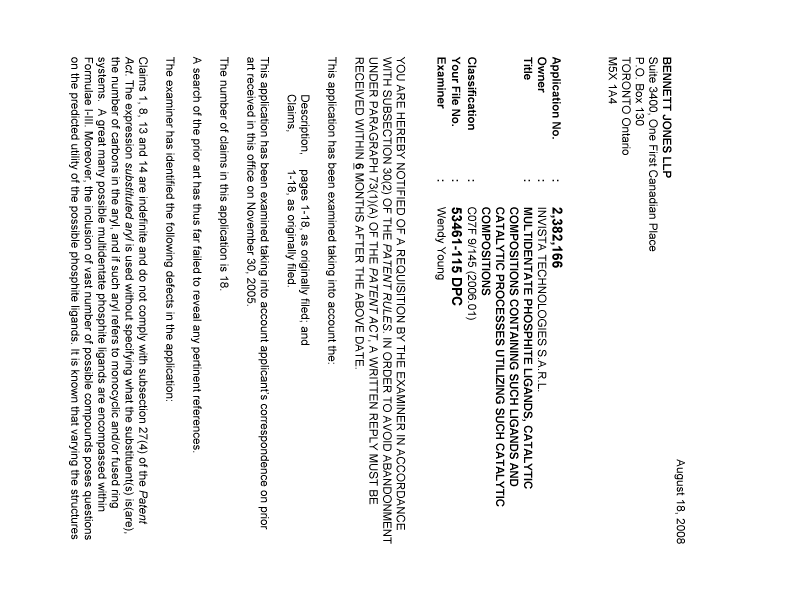 Document de brevet canadien 2382166. Poursuite-Amendment 20080818. Image 1 de 3