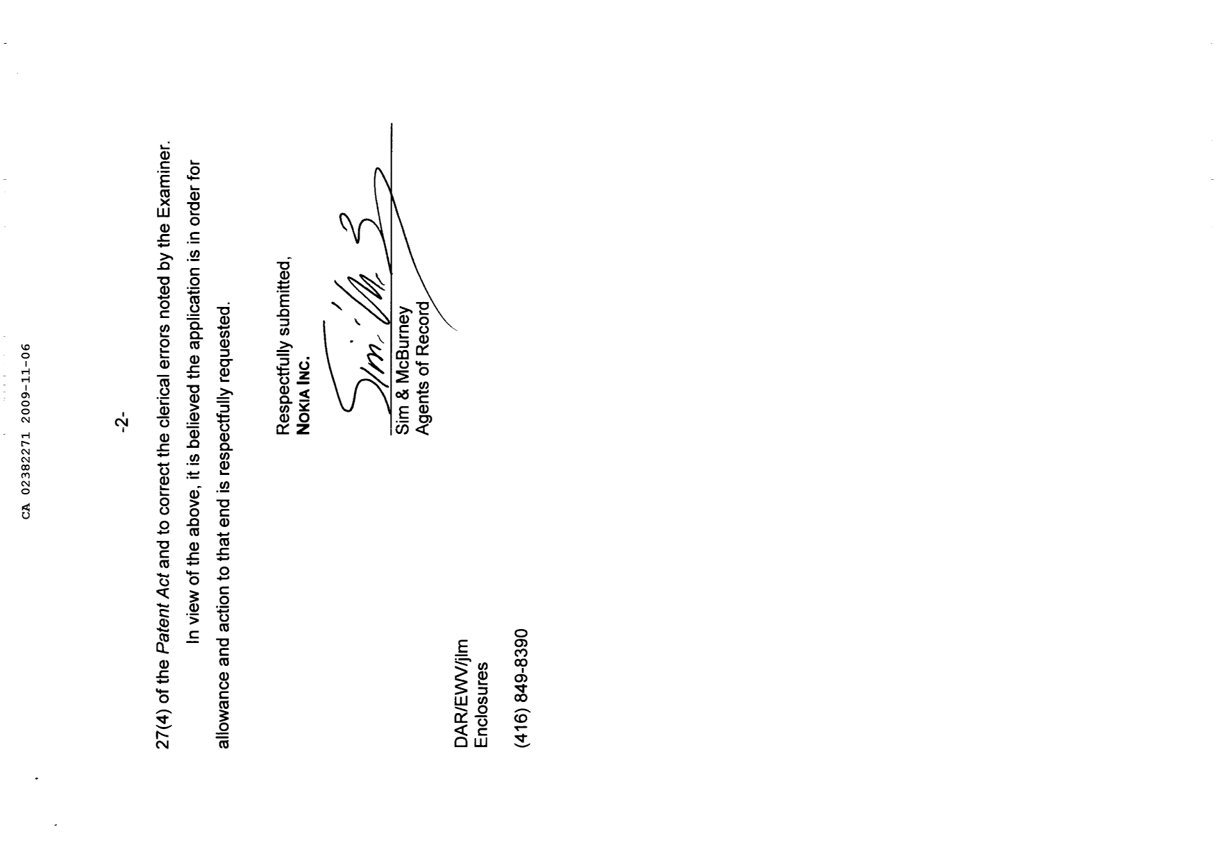 Canadian Patent Document 2382271. Prosecution-Amendment 20081206. Image 2 of 6