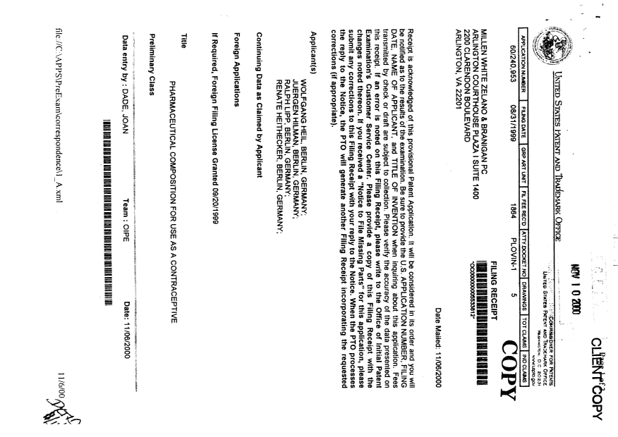 Document de brevet canadien 2382426. Correspondance 20011211. Image 5 de 5
