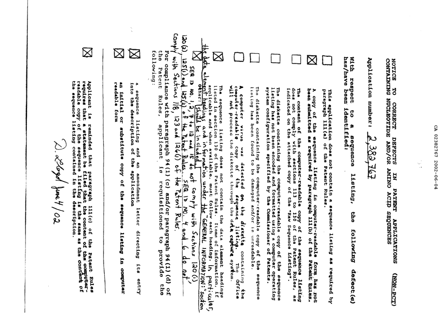Document de brevet canadien 2382767. Poursuite-Amendment 20020604. Image 1 de 1