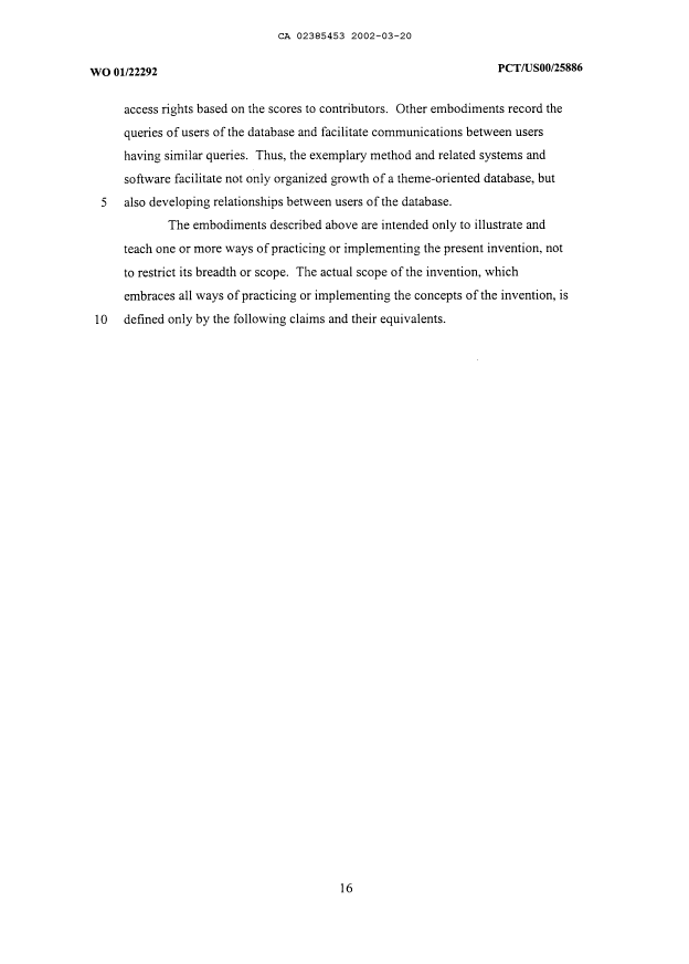 Document de brevet canadien 2385453. Description 20020320. Image 16 de 16