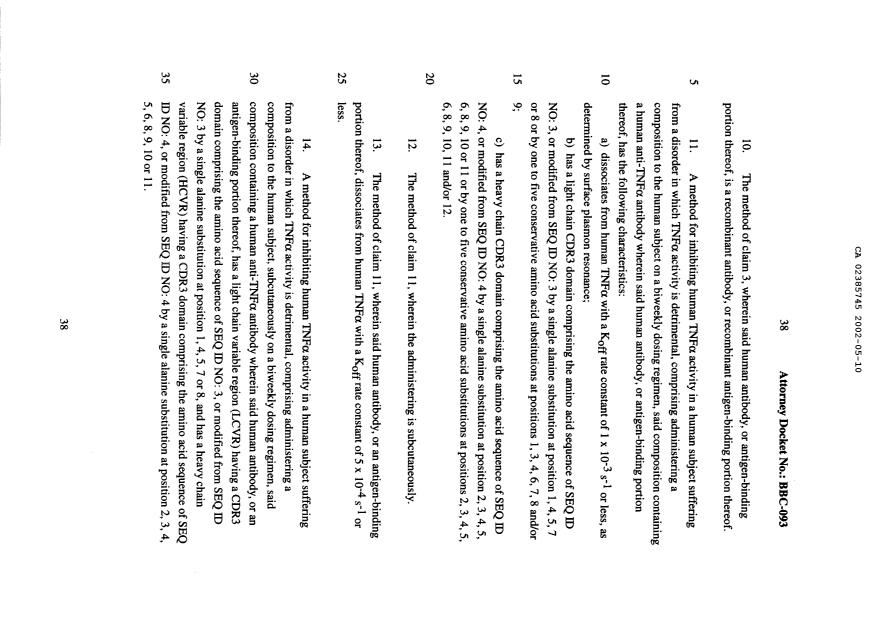 Document de brevet canadien 2385745. Revendications 20011210. Image 2 de 10