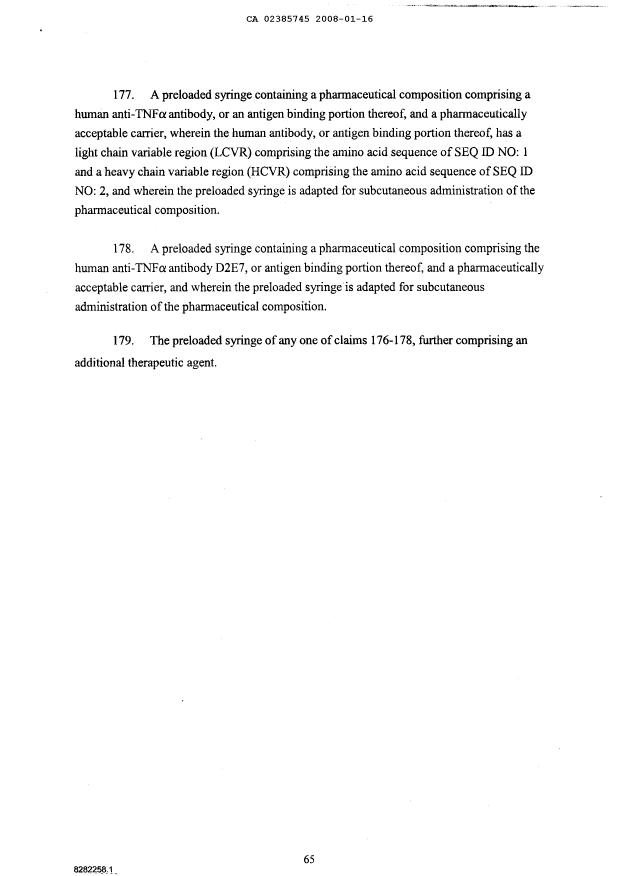 Document de brevet canadien 2385745. Revendications 20071216. Image 29 de 29