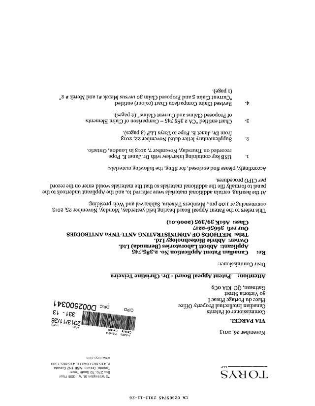 Document de brevet canadien 2385745. Poursuite-Amendment 20121226. Image 1 de 9