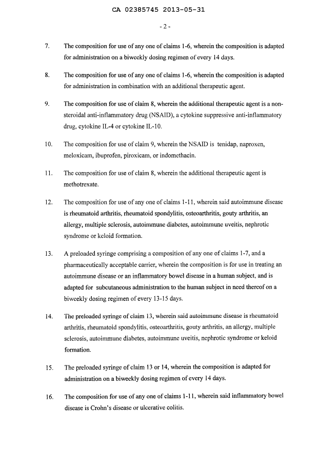Document de brevet canadien 2385745. Poursuite-Amendment 20121231. Image 7 de 8