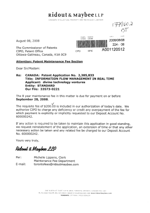 Canadian Patent Document 2385833. Fees 20080808. Image 1 of 1