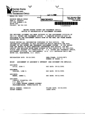 Canadian Patent Document 2386026. Assignment 20021115. Image 2 of 7