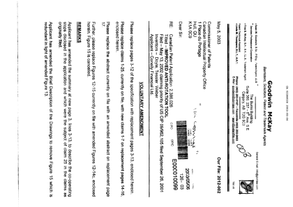 Document de brevet canadien 2386026. Poursuite-Amendment 20030506. Image 1 de 20
