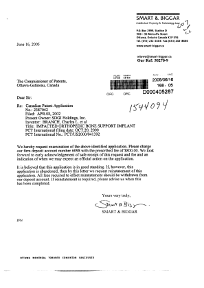 Document de brevet canadien 2387042. Poursuite-Amendment 20050616. Image 1 de 1