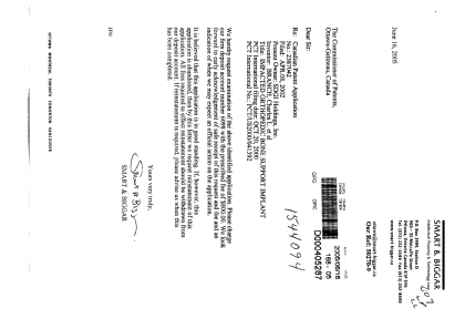 Canadian Patent Document 2387042. Prosecution-Amendment 20050616. Image 1 of 1