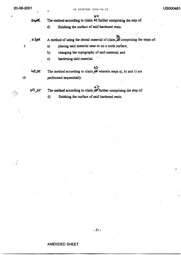 Document de brevet canadien 2387482. Revendications 20020415. Image 7 de 7