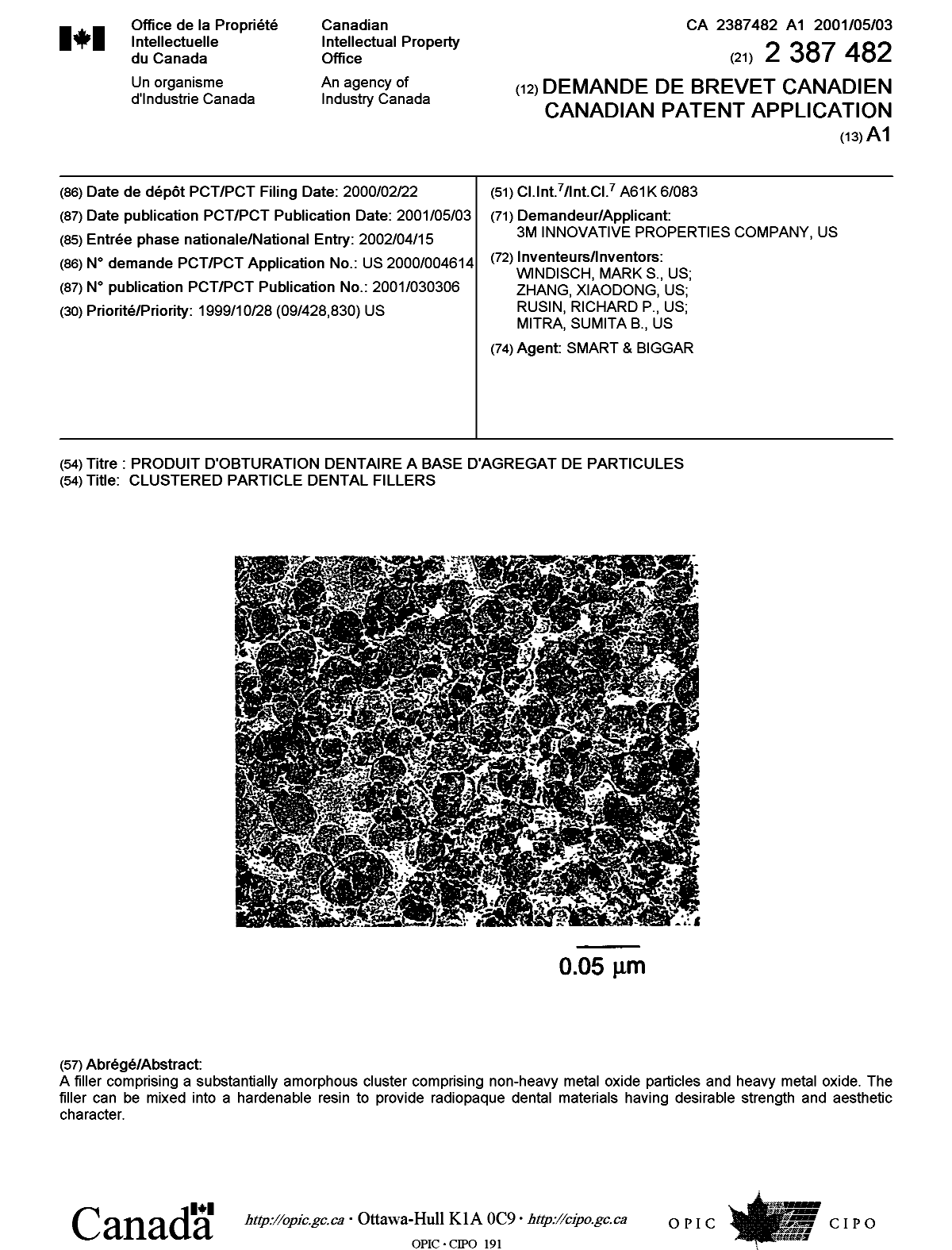 Document de brevet canadien 2387482. Page couverture 20021003. Image 1 de 1
