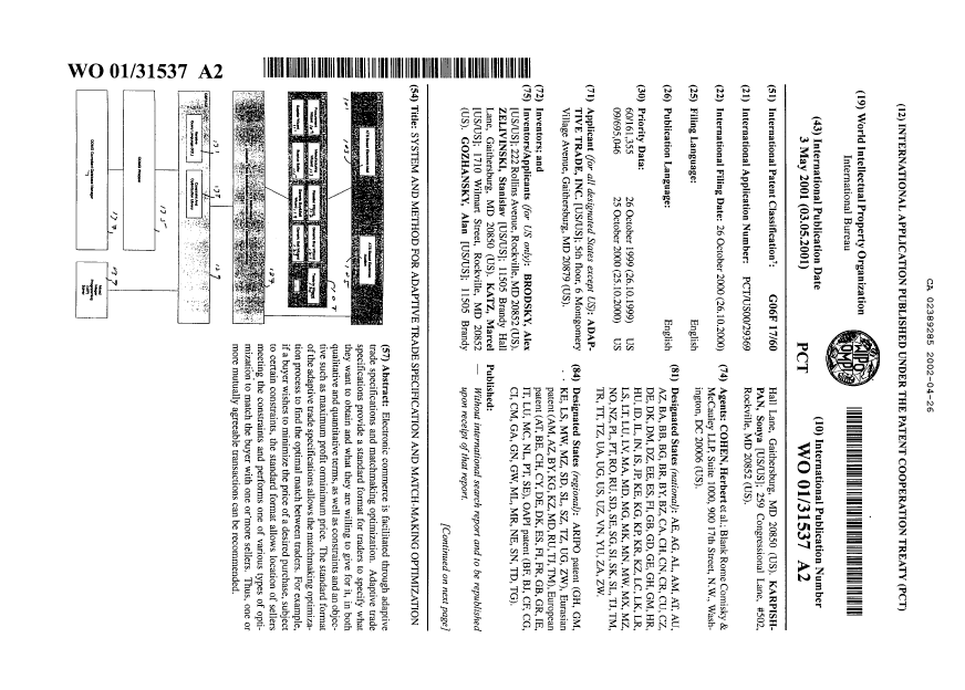 Document de brevet canadien 2389285. Abrégé 20011226. Image 1 de 2