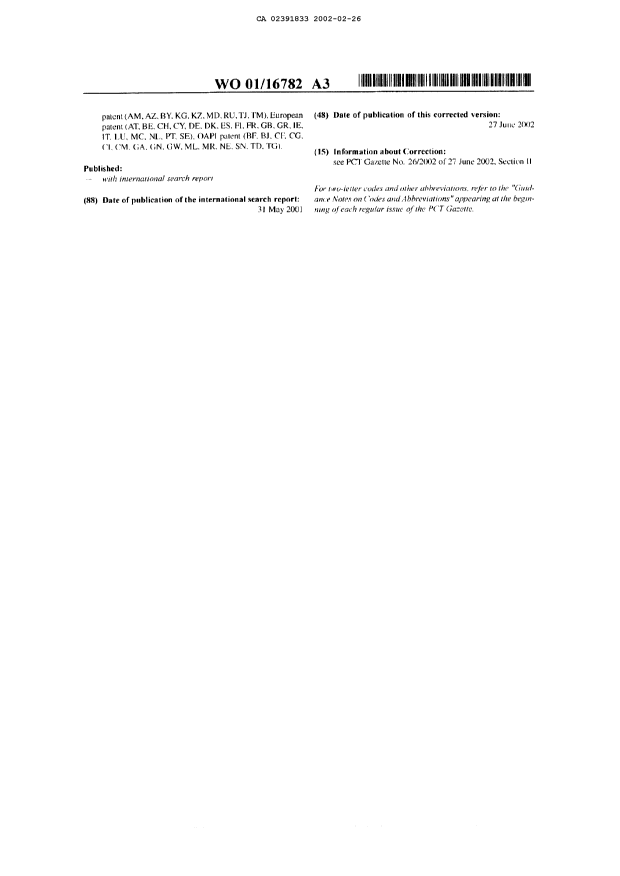 Document de brevet canadien 2391833. PCT 20020226. Image 5 de 5
