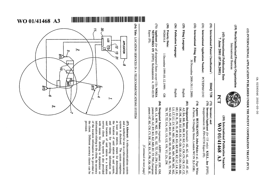 Document de brevet canadien 2393046. Abrégé 20020530. Image 1 de 2