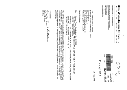 Canadian Patent Document 2393055. Correspondence 20080528. Image 1 of 1