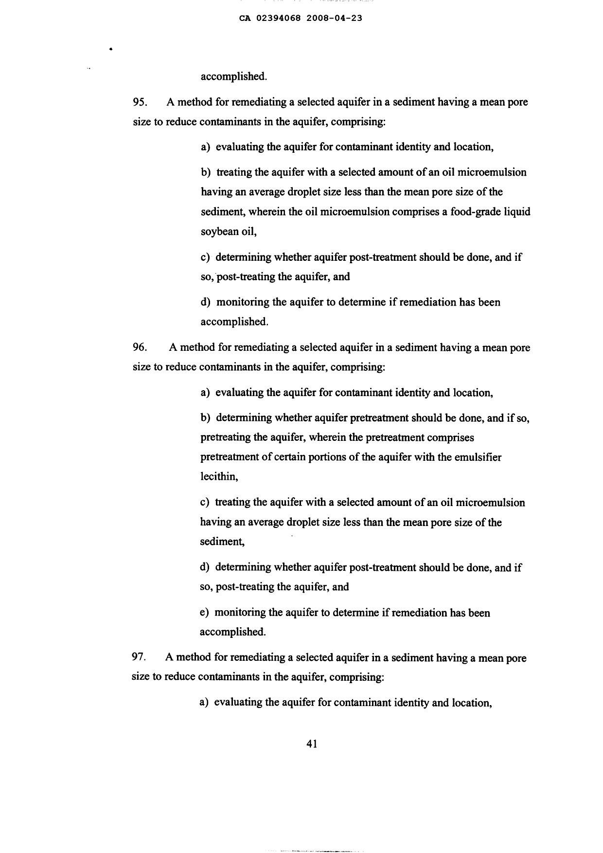 Document de brevet canadien 2394068. Poursuite-Amendment 20071223. Image 26 de 27