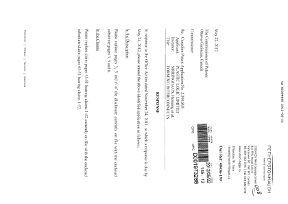 Document de brevet canadien 2394895. Poursuite-Amendment 20111222. Image 1 de 15