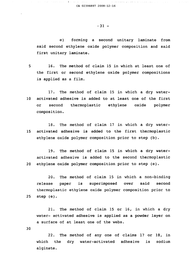 Document de brevet canadien 2394897. Poursuite-Amendment 20081216. Image 15 de 15