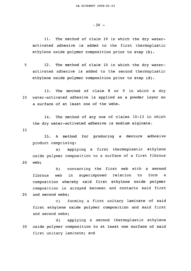 Document de brevet canadien 2394897. Poursuite-Amendment 20090223. Image 6 de 6