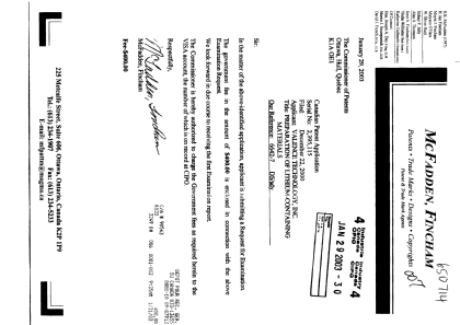 Canadian Patent Document 2395115. Prosecution-Amendment 20030129. Image 1 of 1