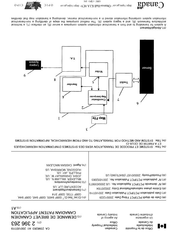 Canadian Patent Document 2396263. Cover Page 20021129. Image 1 of 2