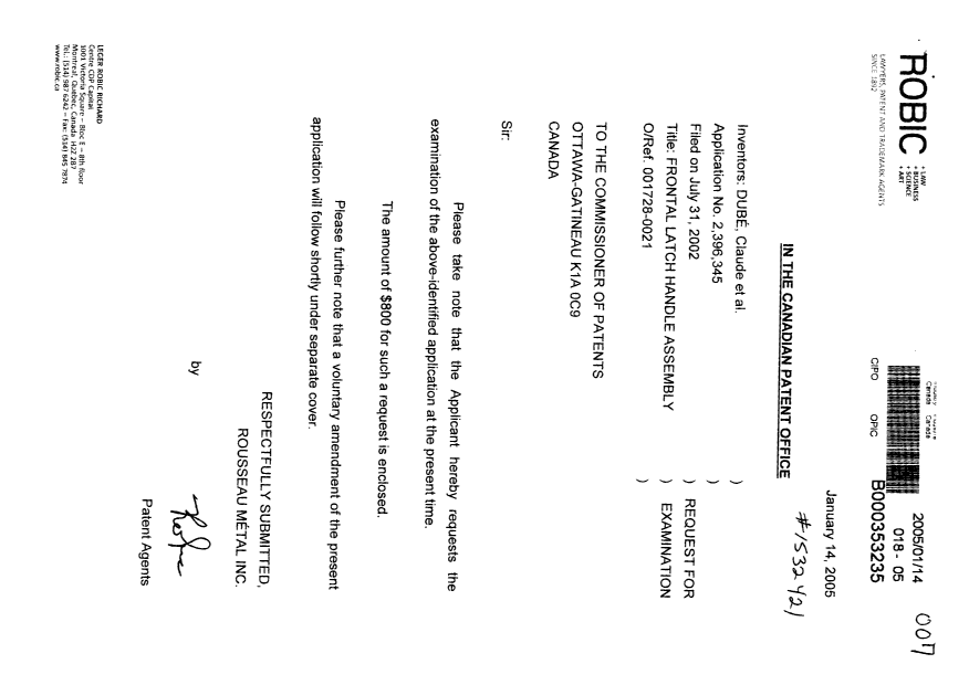 Document de brevet canadien 2396345. Poursuite-Amendment 20050114. Image 1 de 2