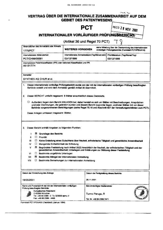 Document de brevet canadien 2396385. PCT 20030211. Image 2 de 11