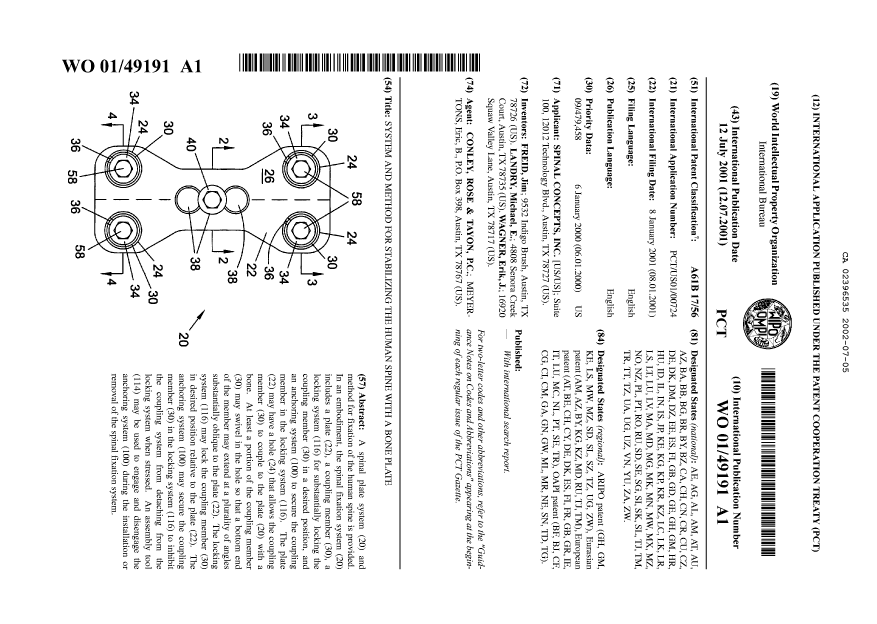 Document de brevet canadien 2396535. Abrégé 20020705. Image 1 de 1