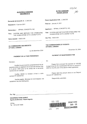 Document de brevet canadien 2396535. Taxes 20041230. Image 1 de 1