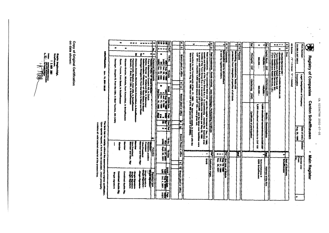 Document de brevet canadien 2396788. Cession 20020705. Image 13 de 13