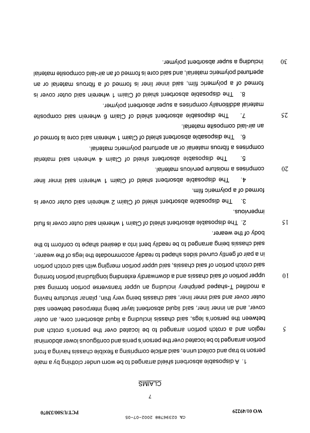 Document de brevet canadien 2396788. Revendications 20020705. Image 1 de 2