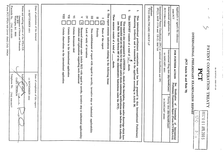 Document de brevet canadien 2397121. PCT 20020718. Image 1 de 3