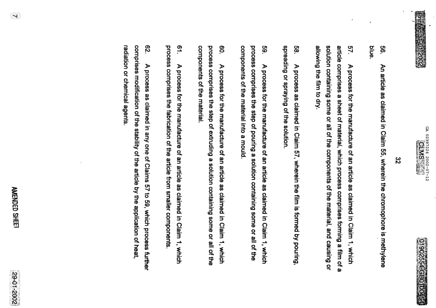 Document de brevet canadien 2397224. Revendications 20020712. Image 7 de 7