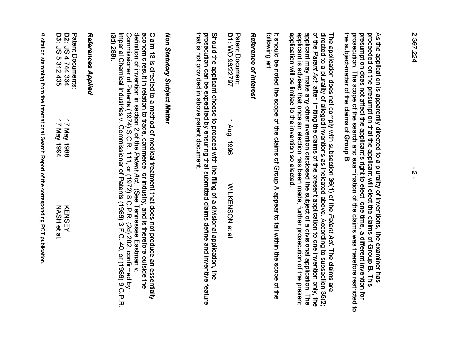 Canadian Patent Document 2397224. Prosecution-Amendment 20071203. Image 2 of 3