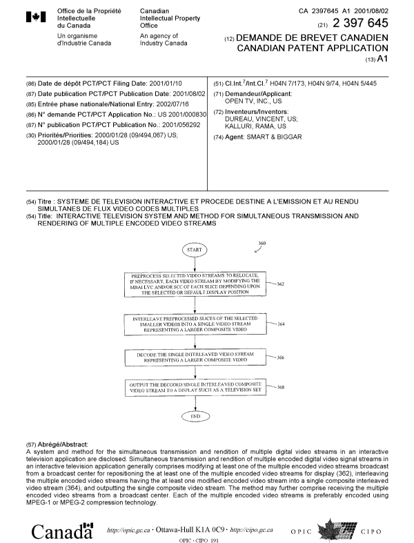 Document de brevet canadien 2397645. Page couverture 20021206. Image 1 de 1