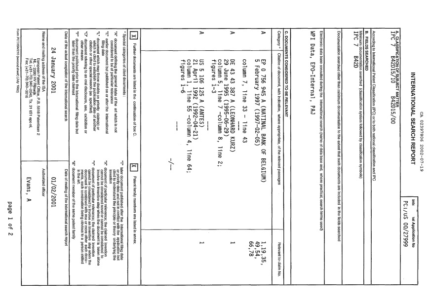 Canadian Patent Document 2397806. PCT 20020719. Image 2 of 4