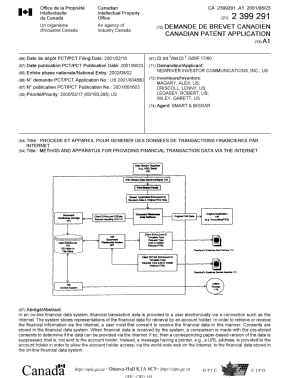 Document de brevet canadien 2399291. Page couverture 20021122. Image 1 de 1