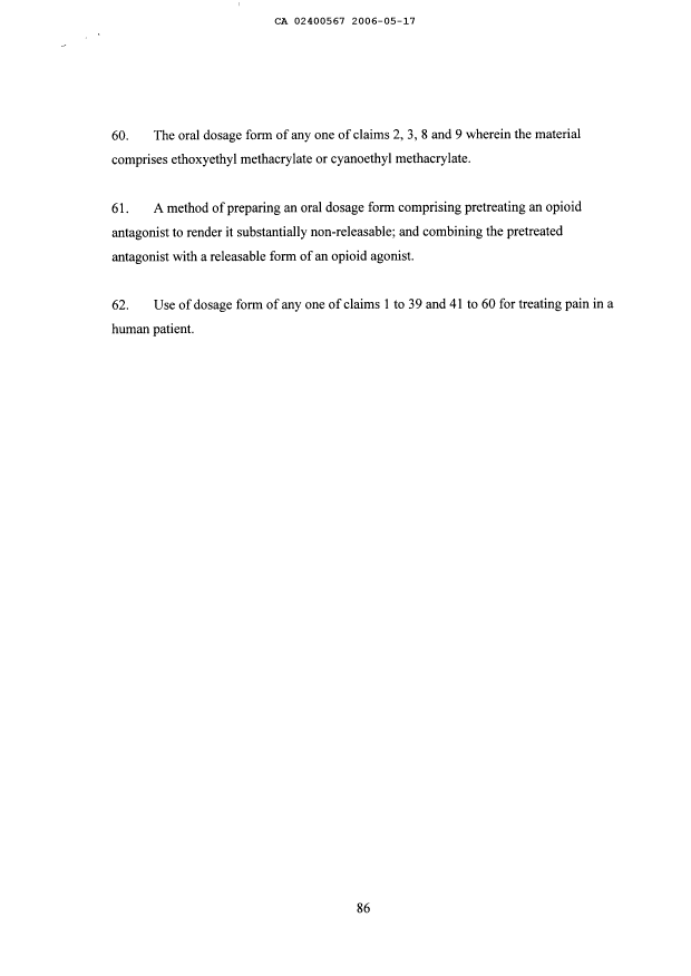 Document de brevet canadien 2400567. Revendications 20060517. Image 9 de 9