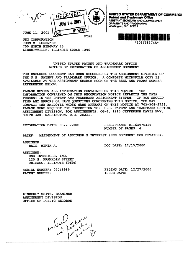 Document de brevet canadien 2400725. Cession 20030114. Image 2 de 6