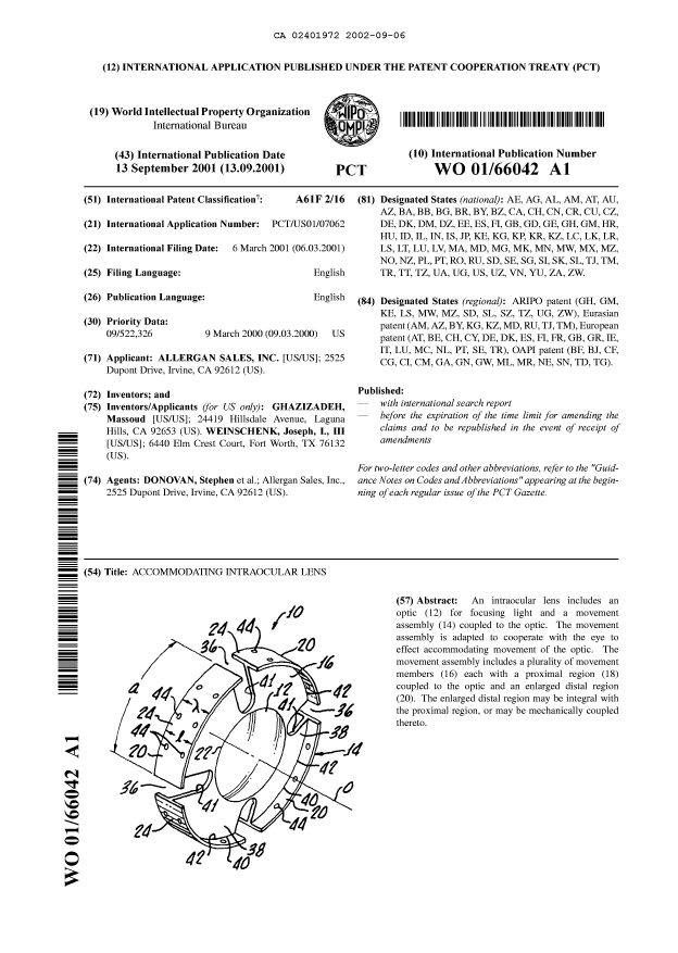Document de brevet canadien 2401972. Abrégé 20020906. Image 1 de 1
