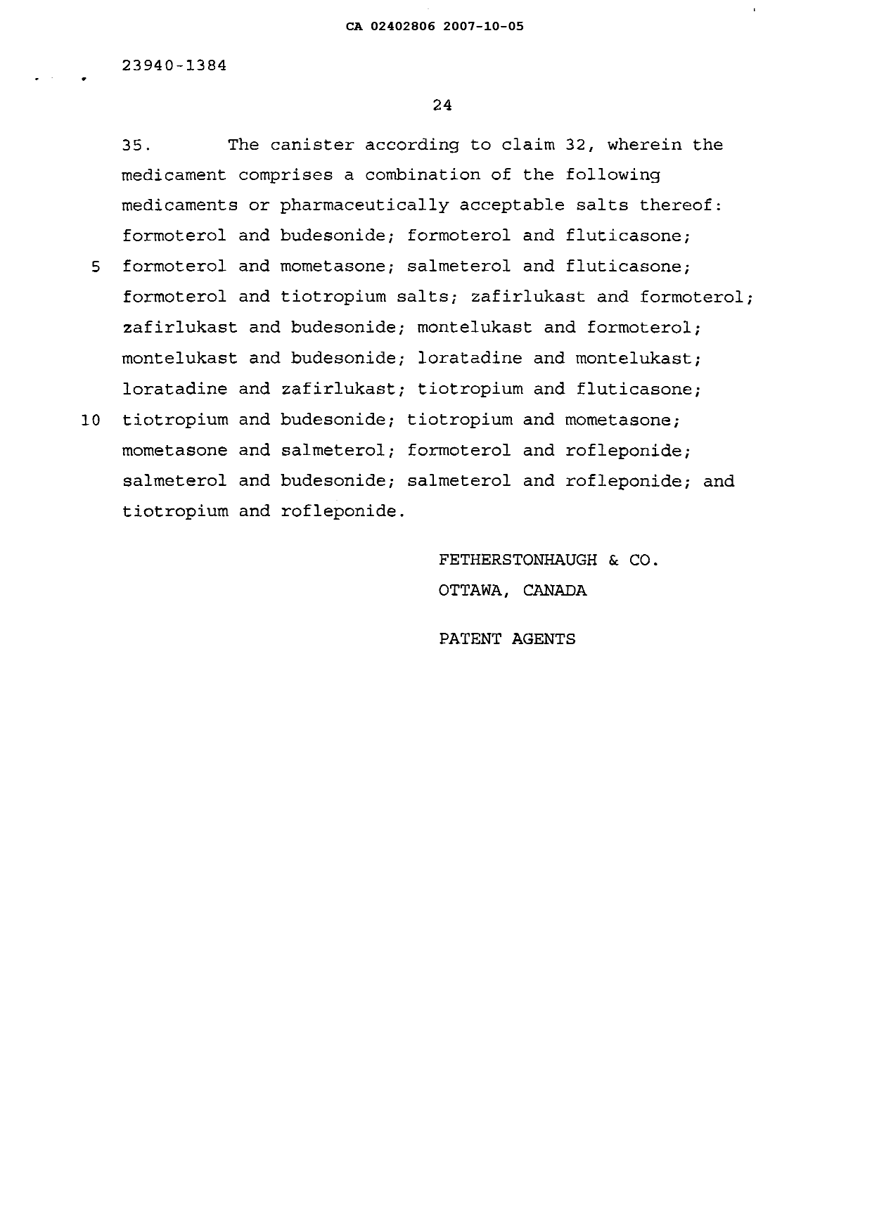 Canadian Patent Document 2402806. Prosecution-Amendment 20071005. Image 11 of 11