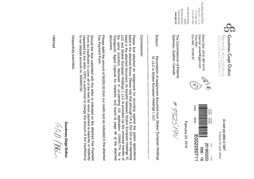 Document de brevet canadien 2402917. Cession 20160223. Image 1 de 111