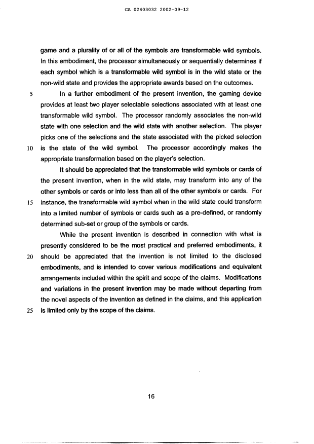 Document de brevet canadien 2403032. Description 20020912. Image 16 de 16