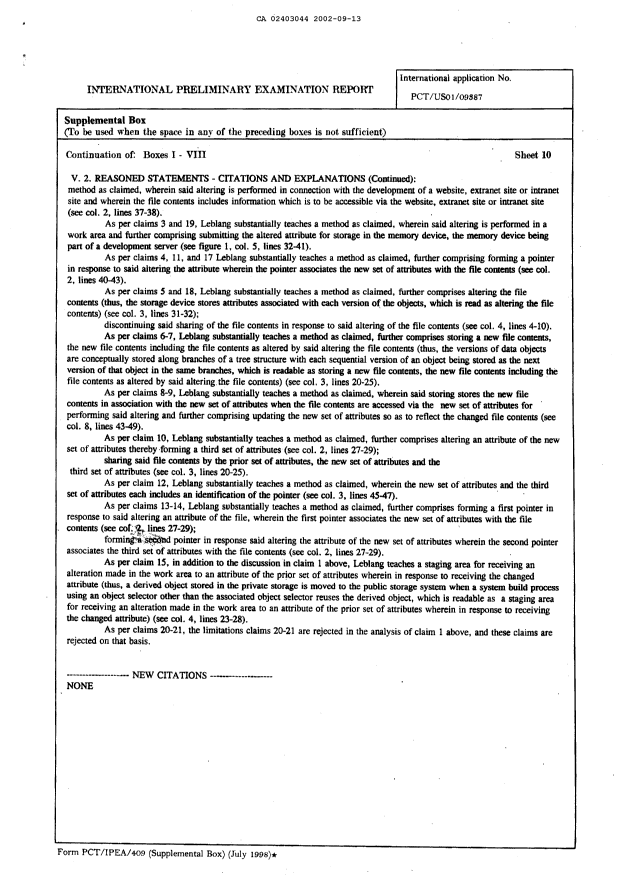 Document de brevet canadien 2403044. PCT 20020913. Image 4 de 4