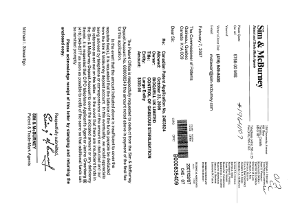 Canadian Patent Document 2403824. Correspondence 20070207. Image 1 of 1