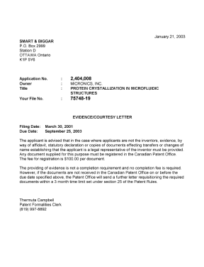 Document de brevet canadien 2404008. Correspondance 20030120. Image 1 de 1