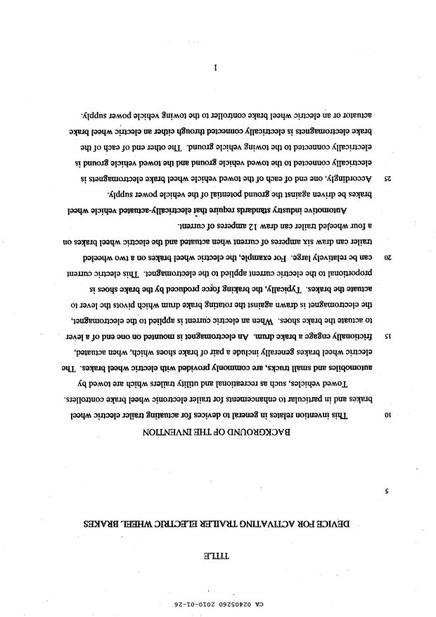 Canadian Patent Document 2405260. Description 20100126. Image 1 of 17